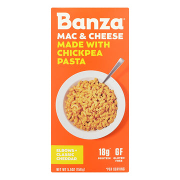 Banza - Chickpea Pasta Mac And Cheese - Classic Cheddar - Case Of 6 - 5.5 Oz. - Maras Green