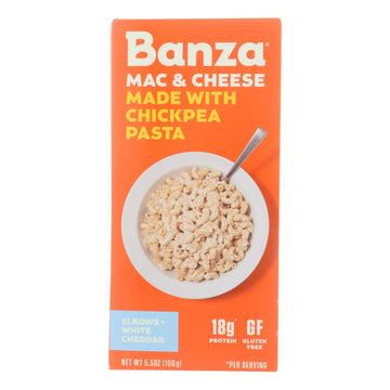 Banza - Chickpea Pasta Mac And Cheese - White Cheddar - Case Of 6 - 5.5 Oz. - Maras Green