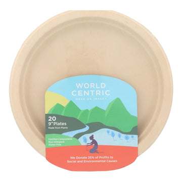 World Centric Fiber Plate - Case Of 12 - 20 Count - Maras Green