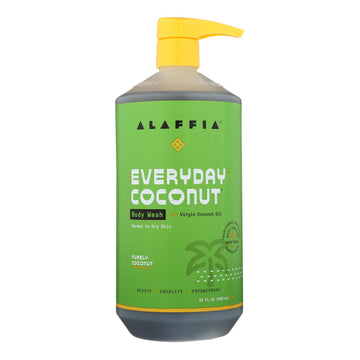 Alaffia Coconut & Coffee Berry Purely Coconut Body Wash - 1 Each - 32 Fz - Maras Green