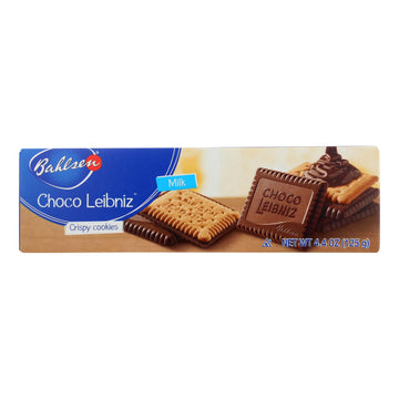 Bahlsen Leibniz Milk Chocolate Cookies - Case Of 12 - 4.4 Oz. - Maras Green