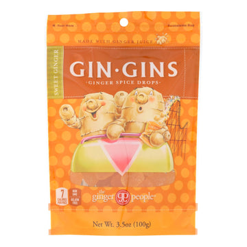The Ginger People Gin Gins Ginger Spice Drops - Case Of 12 - 3.5 Oz - Maras Green