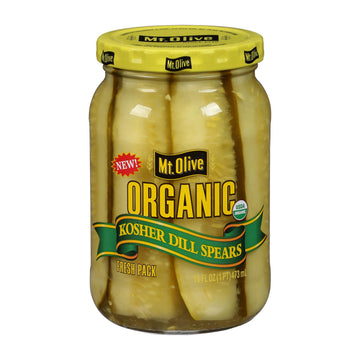 Mt Olive Pickle Co Organic Kosher Dill Spears - Case Of 6 - 16 Fz - Maras Green