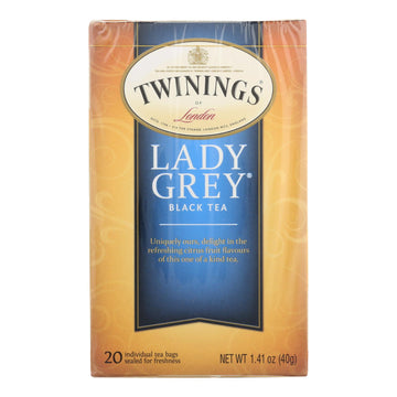 Twinings Tea Black Tea - Lady Grey - Case Of 6 - 20 Bags - Maras Green