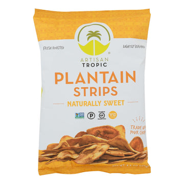 Artisan Tropic Plantain Strips - Naturally Sweet - Case Of 12 - 4.5 Oz. - Maras Green