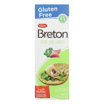 Breton/dare - Crackers - Herb And Garlic - Case Of 6 - 4.76 Oz. - Maras Green