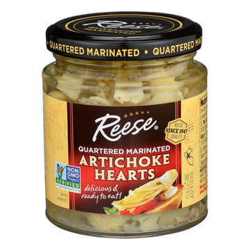 Reese Marinated Artichoke Hearts - Quartered - Case Of 12 - 7.5 Oz. - Maras Green