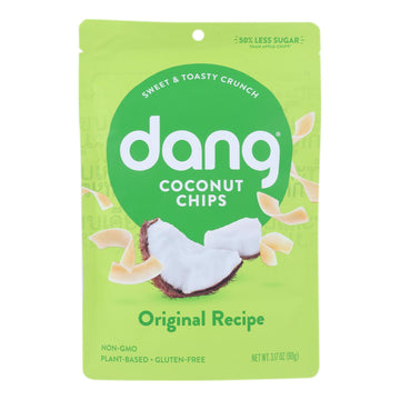 Dang - Toasted Coconut Chips - Original Recipe - Case Of 12 - 3.17 Oz. - Maras Green