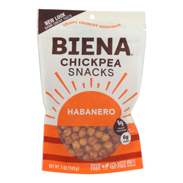 Biena Chickpea Snacks - Habanero - Case Of 8 - 5 Oz. - Maras Green