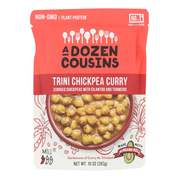 A Dozen Cousins - Ready To Eat Beans - Trini Chickpea Curry - Case Of 6 - 10 Oz. - Maras Green