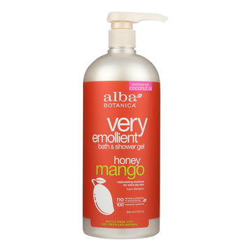 Alba Botanica - Very Emollient Bath And Shower Gel - Honey Mango - 32 Fl Oz - Maras Green