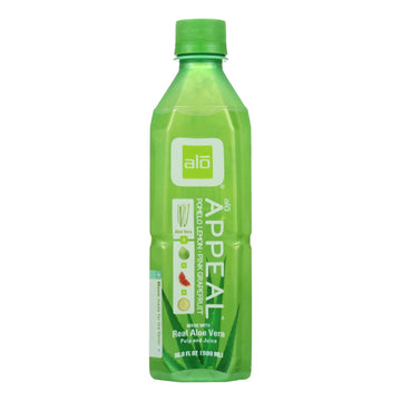 Alo Original Appeal Aloe Vera Juice Drink - Pomelo Lemon And Pink Grapefruit - Case Of 12 - 16.9 Fl Oz. - Maras Green