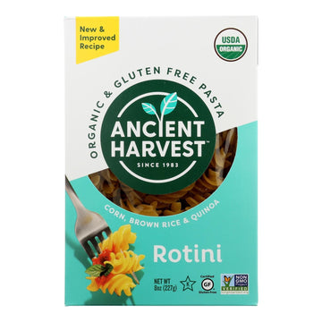 Ancient Harvest Organic Gluten Free Quinoa Supergrain Pasta - Rotelle - Case Of 12 - 8 Oz - Maras Green