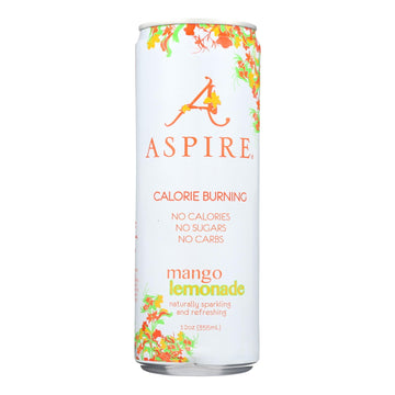 Aspire Healthy Energy - Sparkling Mango Lemonade - Case Of 12 - 12 Oz - Maras Green