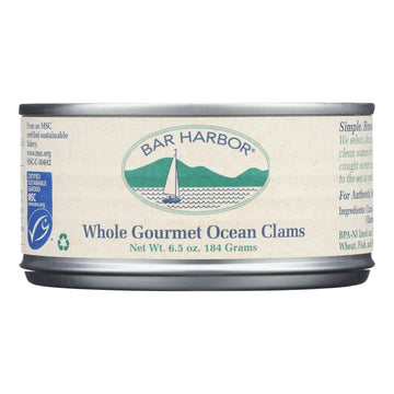 Bar Harbor - Clams Whole Gourmet Ocean - Case Of 12 - 6.5 Oz - Maras Green