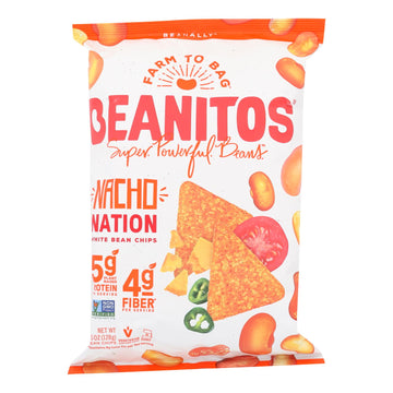 Beanitos - White Bean Chips - Nacho Nation - Case Of 6 - 4.5 Oz. - Maras Green