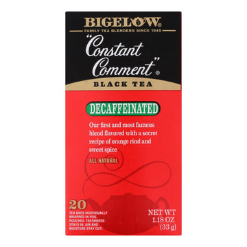 Bigelow Tea Constant Comment Decaffeinated Black Tea - Case Of 6 - 20 Bags - Maras Green
