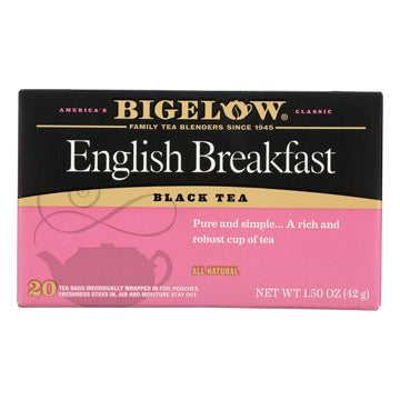 Bigelow Tea English Breakfast Black Tea - Case Of 6 - 20 Bags - Maras Green