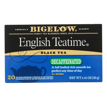 Bigelow Tea English Teatime Decaffeinated Black Tea - Case Of 6 - 20 Bags - Maras Green