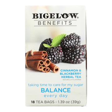 Bigelow Tea Tea - Cinnamon Blackberry - Balance - Case Of 6 - 18 Bag - Maras Green