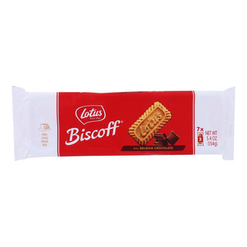Biscoff Cookie Caramelized Biscuits With Belgian Chocolate - Case Of 12 - 5.4 Oz - Maras Green