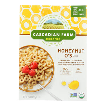 Cascadian Farm Organic Cereal - Honey Nut Os - Case Of 12 - 9.5 Oz - Maras Green