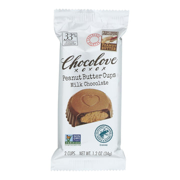 Chocolove - Cup Peanut Butter Milk Chocolate - Case Of 10 - 1.2 Ounces - Maras Green