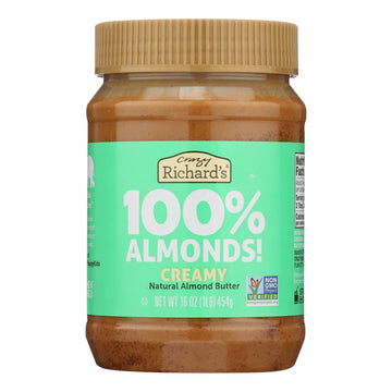 Crazy Richards - Almond Butter 100% Almond - Case Of 6 - 16 Oz - Maras Green