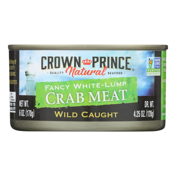 Crown Prince Crab Meat - Fancy White Lump - Case Of 12 - 6 Oz. - Maras Green