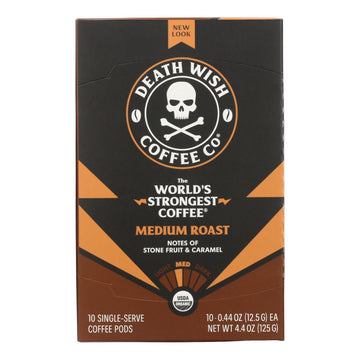 Death Wish Coffee - Coffee Medium Rst Single Srv - Case Of 6 - 10 Ct - Maras Green