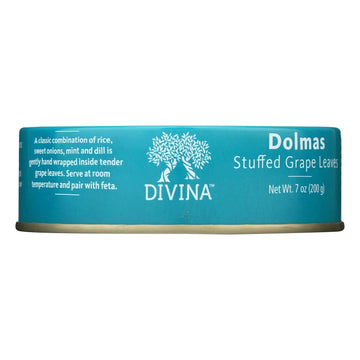 Divina - Dolmas Stuffed Grape Leaves - Case Of 12 - 7 Oz. - Maras Green