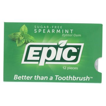 Epic Dental - Xylitol Gum - Spearmint - Case Of 12 - 12 Pack - Maras Green