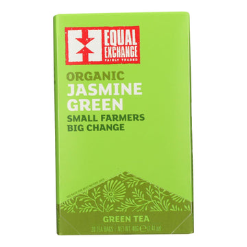 Equal Exchange Organic Jasmine Green Tea - Jasmine - Case Of 6 - 20 Bags - Maras Green