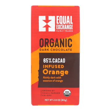 Equal Exchange Organic Orange Chocolate - Orange - Case Of 12 - 2.8 Oz. - Maras Green