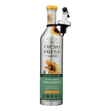Fresh Press Farms - Sunflower Oil Extra Virgn - Case Of 6 - 16.4 Fz - Maras Green
