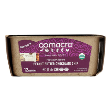 Gomacro Organic Macrobar - Peanut Butter Chocolate Chip - 2.5 Oz Bars - Case Of 12 - Maras Green
