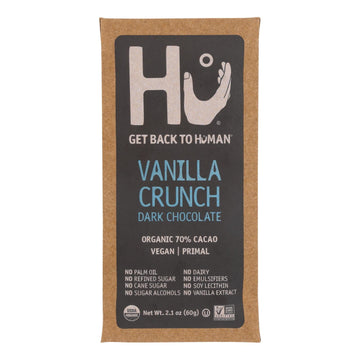 Hu - Dark Chocolate Bar Vanilla Crunch - Case Of 12 - 2.1 Oz - Maras Green