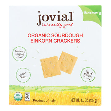 Jovial - Sourdough Einkorn Crackers - Rosemary - Case Of 10 - 4.5 Oz. - Maras Green