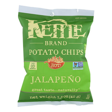 Kettle Brand Potato Chips - Jalapeno - Hot - 1.5 Oz - Case Of 24 - Maras Green