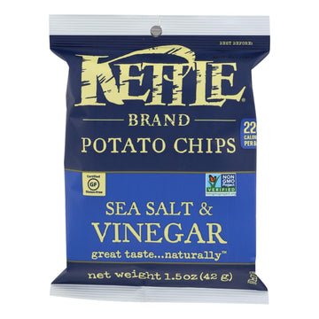 Kettle Brand Potato Chips - Sea Salt And Vinegar - 1.5 Oz - Case Of 24 - Maras Green