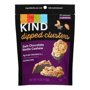 Kind - Clstr Dip Dkchoc Vanilla Cshw - Case Of 8 - 4 Oz - Maras Green
