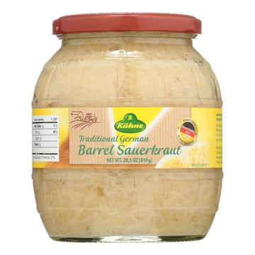 Kuhne Barrel Sauerkraut - Case Of 6 - 28.5 Oz. - Maras Green