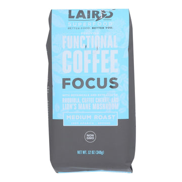 Laird Superfood - Coffee Focus Medium Roast - Case Of 6 - 12 Oz - Maras Green