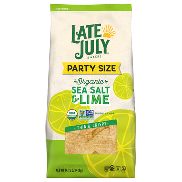 Late July Snacks - Tort Chips Sea Salt Lime - Case Of 9 - 14.75 Oz - Maras Green
