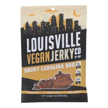 Louisville Vegan Jerky Jerky - Vegan - Carolina Bbq - Case Of 10 - 3 Oz - Maras Green