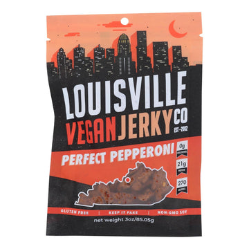 Louisville Vegan Jerky - Jerky Vegan Pepperoni - Case Of 10 - 3 Oz - Maras Green