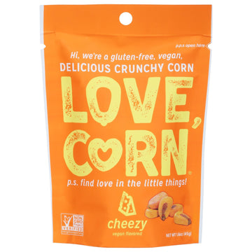 Love Corn - Roasted Corn Cheezy - Case Of 10 - 1.6 Oz - Maras Green