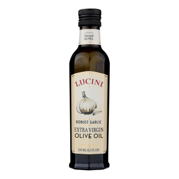 Lucini Italia Robust Garlic Extra Virgin Olive Oil - Case Of 6 - 8.5 Fl Oz. - Maras Green