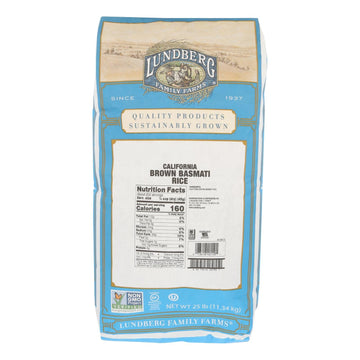 Lundberg Family Farms Brown Basmati Rice - Case Of 25 Lbs - Maras Green