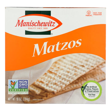 Manischewitz - Matzos Crackers - Unsalted - Case Of 12 - 10 Oz. - Maras Green